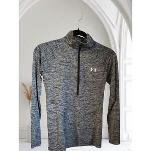 Under Armour Womens XS HeatGear 1/4 Zip Pullover Long‎ Sleeve Top Gray